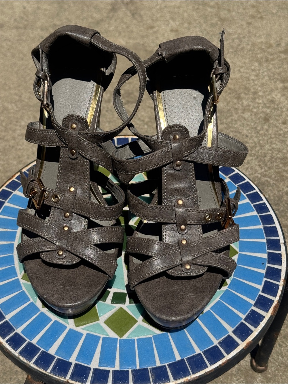 Elle Dark Brown Strappy Gladiator Heels